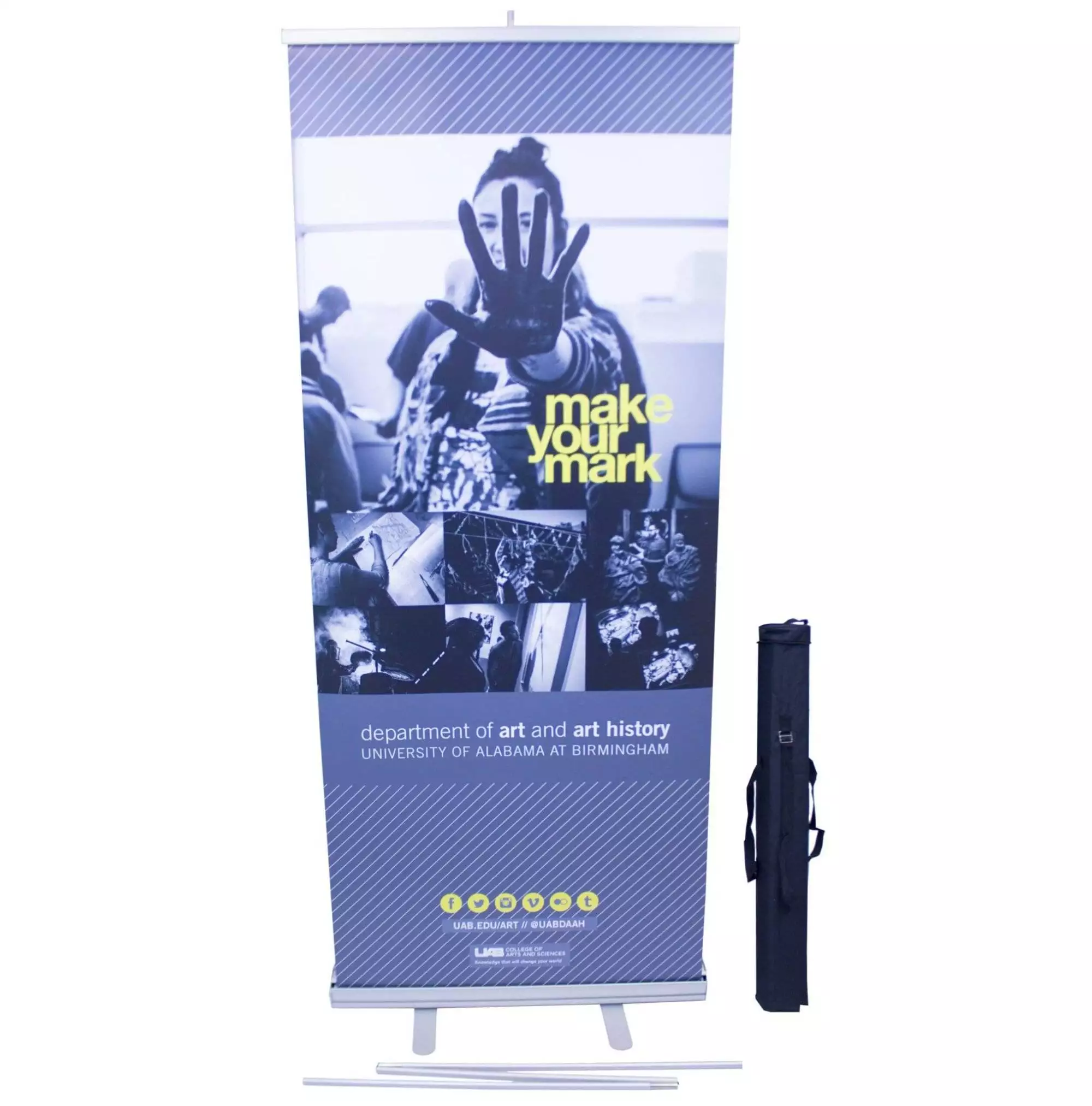 33 by 79 inch retractable banner stand display